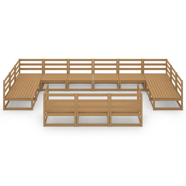 13-tlg. Garten-Lounge-Set Massivholz Kiefer