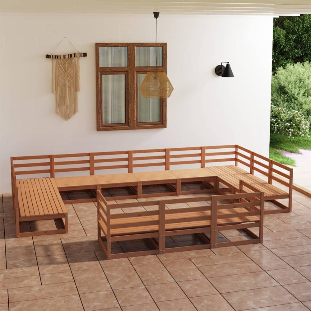 vidaXL Salon de jardin 13 pcs en pin massif