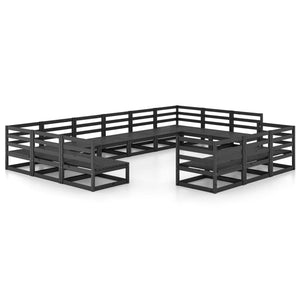 13-tlg. Garten-Lounge-Set Massivholz Kiefer