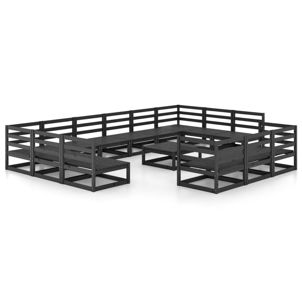 vidaXL Salon de jardin 14 pcs. en bois de pin massif