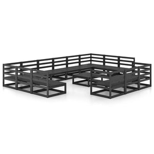 14-tlg. Garten-Lounge-Set Massivholz Kiefer