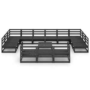 14-tlg. Garten-Lounge-Set Massivholz Kiefer