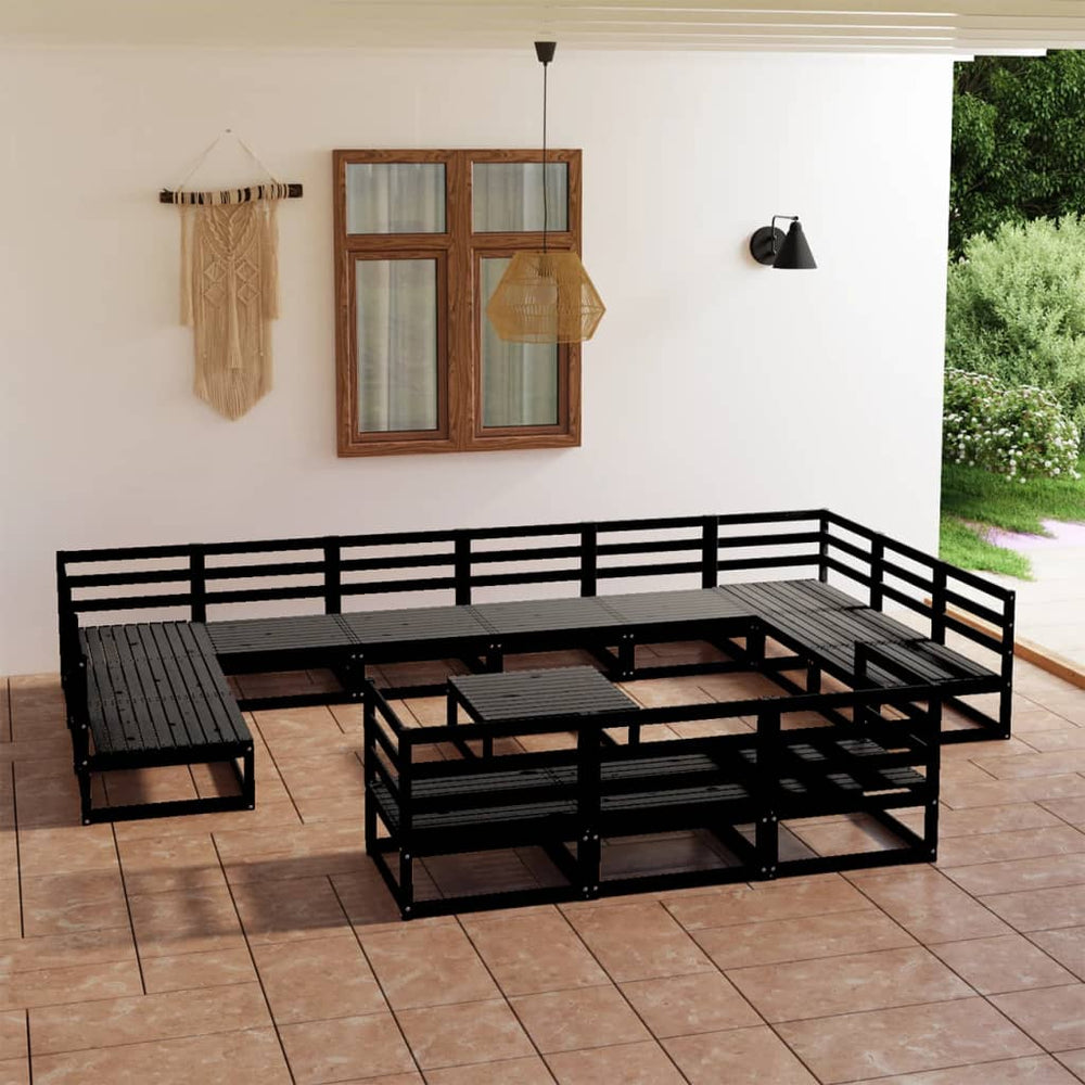 vidaXL Salon de jardin 14 pcs. en bois de pin massif