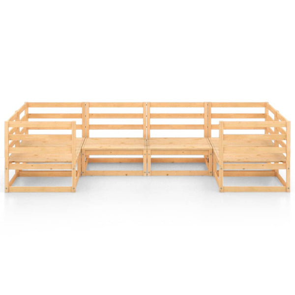 6-tlg. Garten-Lounge-Set Massivholz Kiefer