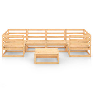 7-tlg. Garten-Lounge-Set Massivholz Kiefer