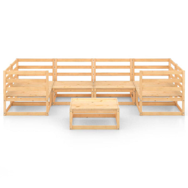 7-tlg. Garten-Lounge-Set Massivholz Kiefer