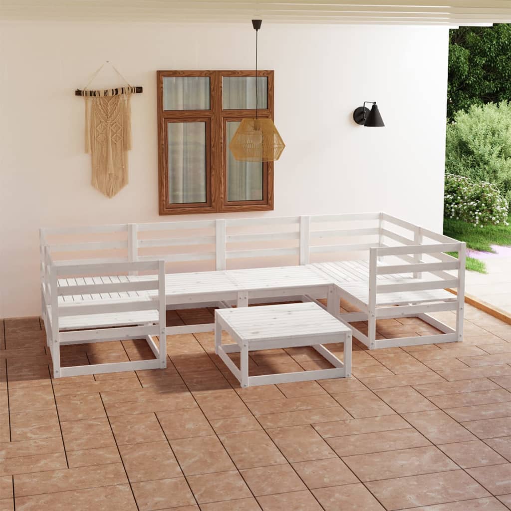 7-tlg. Garten-Lounge-Set Massivholz Kiefer