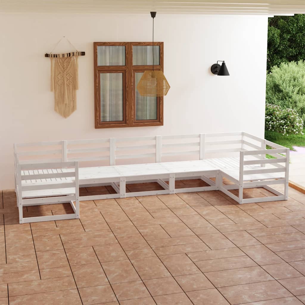 7-tlg. Garten-Lounge-Set Massivholz Kiefer