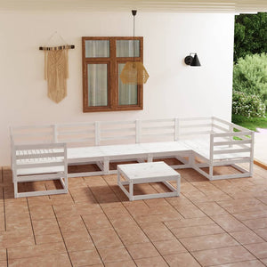 8-tlg. Garten-Lounge-Set Massivholz Kiefer