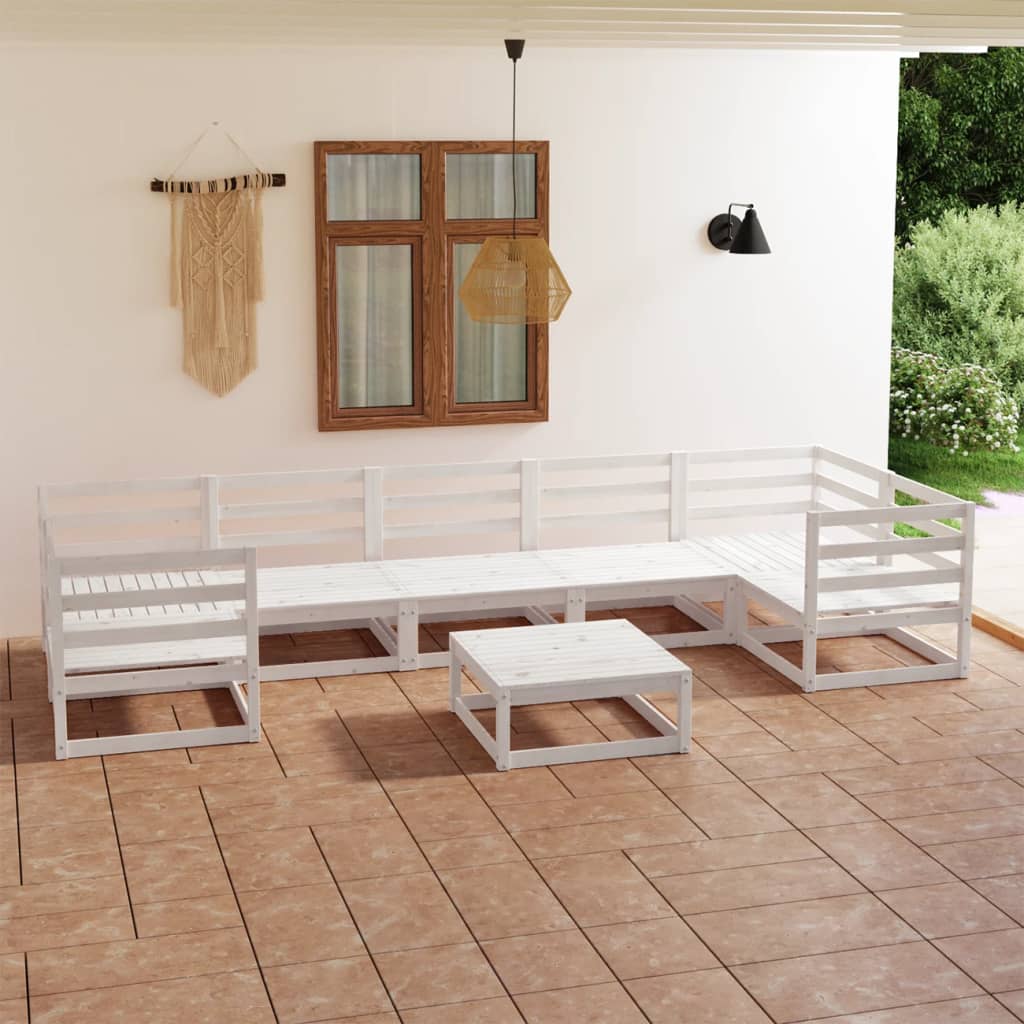 8-tlg. Garten-Lounge-Set Massivholz Kiefer