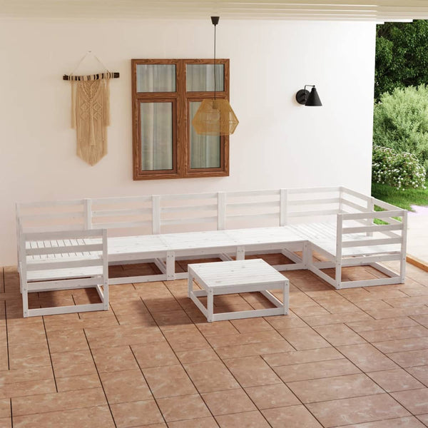 8-tlg. Garten-Lounge-Set Massivholz Kiefer