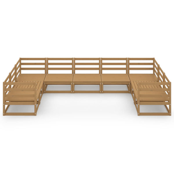 9-tlg. Garten-Lounge-Set Massivholz Kiefer