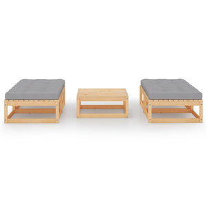 vidaXL Ensemble de salon de jardin 5 pcs avec coussins Bois de pin massif