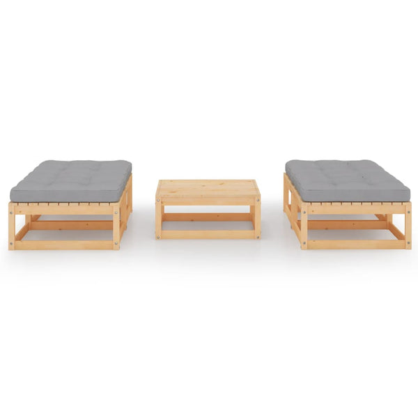 vidaXL Ensemble de salon de jardin 5 pcs avec coussins Bois de pin massif
