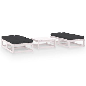 5-tlg. Garten-Lounge-Set mit Kissen Kiefer Massivholz