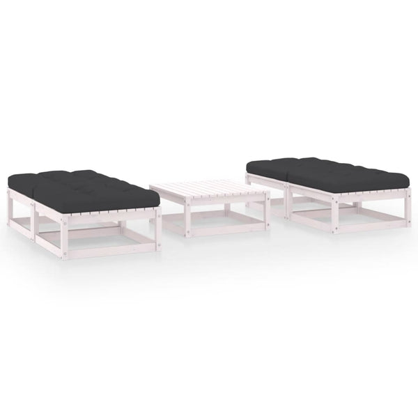 5-tlg. Garten-Lounge-Set mit Kissen Kiefer Massivholz