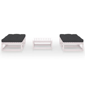 5-tlg. Garten-Lounge-Set mit Kissen Kiefer Massivholz