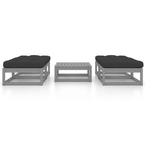 vidaXL Ensemble de salon de jardin 5 pcs avec coussins Bois de pin massif