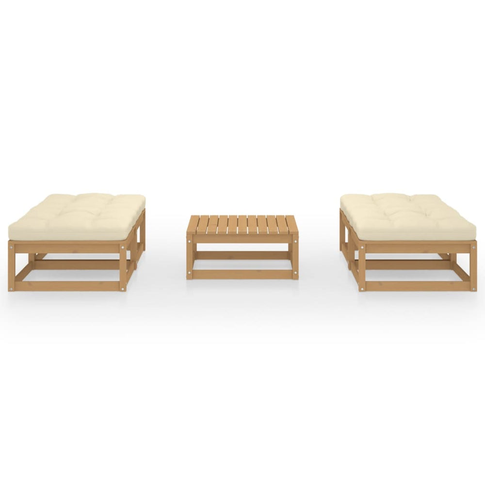 5-tlg. Garten-Lounge-Set mit Kissen Kiefer Massivholz
