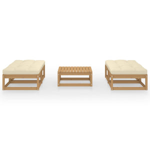 5-tlg. Garten-Lounge-Set mit Kissen Kiefer Massivholz