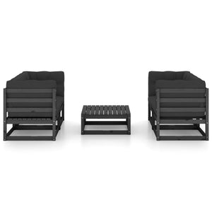 vidaXL Salon de jardin 5 pcs avec coussins Bois de pin massif