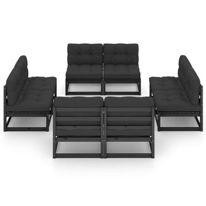 vidaXL Salon de jardin 8 pcs avec coussins, bois de pin massif