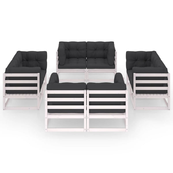 8-tlg. Garten-Lounge-Set mit Kissen Kiefer Massivholz