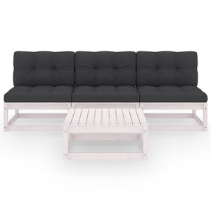 4-tlg. Garten-Lounge-Set mit Kissen Kiefer Massivholz