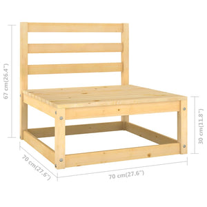 4-tlg. Garten-Lounge-Set mit Kissen Kiefer Massivholz