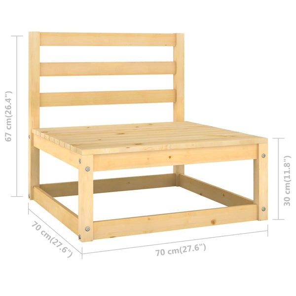 4-tlg. Garten-Lounge-Set mit Kissen Kiefer Massivholz