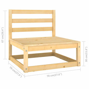 8-tlg. Garten-Lounge-Set mit Kissen Kiefer Massivholz
