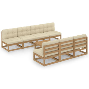 vidaXL Salon de jardin 8 pcs avec coussins, bois de pin massif