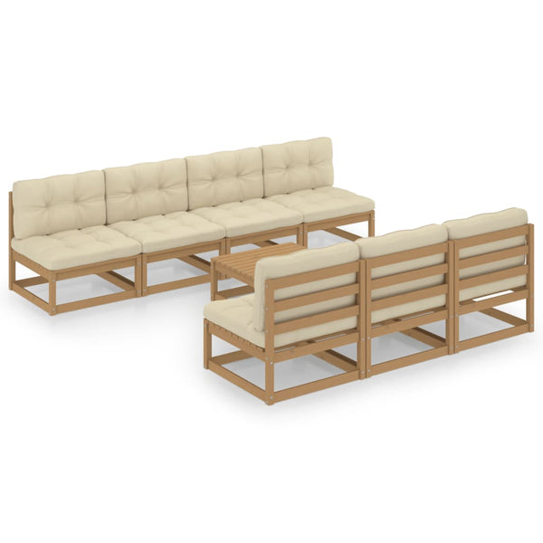vidaXL Salon de jardin 8 pcs avec coussins, bois de pin massif