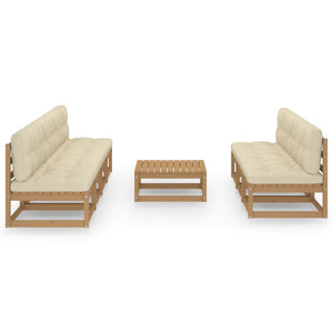 vidaXL Salon de jardin 8 pcs avec coussins, bois de pin massif