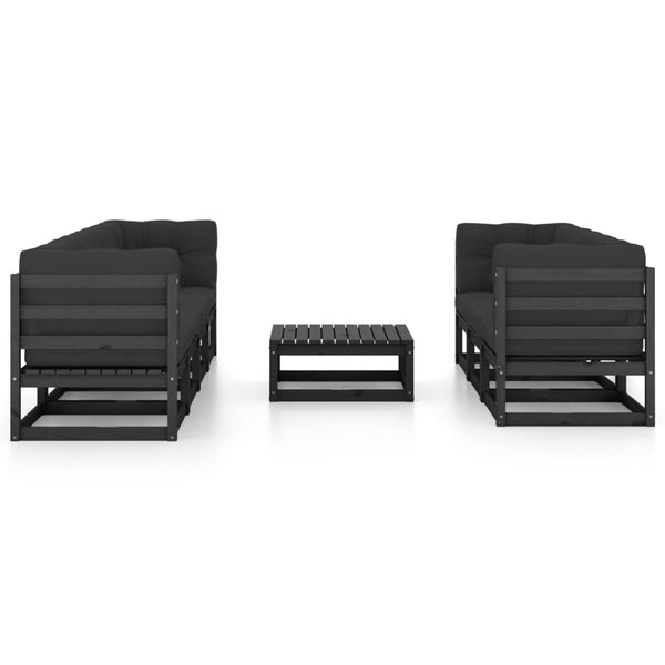 vidaXL Salon de jardin 8 pcs avec coussins, bois de pin massif