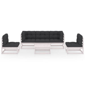 vidaXL Salon de jardin 6 pcs avec coussins Bois de pin massif