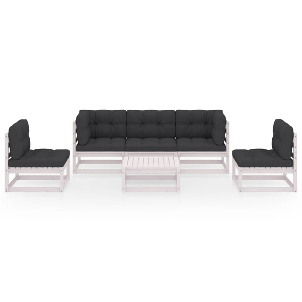 vidaXL Salon de jardin 6 pcs avec coussins Bois de pin massif