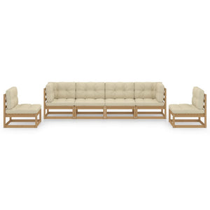vidaXL Salon de jardin 6 pcs avec coussins Bois de pin massif