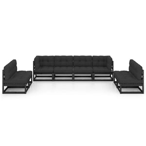 8-tlg. Garten-Lounge-Set mit Kissen Massivholz Kiefer