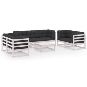 vidaXL Salon de jardin 8 pcs avec coussins, bois de pin massif