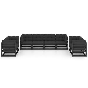 8-tlg. Garten-Lounge-Set mit Kissen Kiefer Massivholz