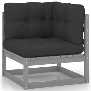 3-tlg. Garten-Lounge-Set mit Kissen Kiefer Massivholz