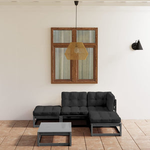 5-tlg. Garten-Lounge-Set mit Kissen Kiefer Massivholz