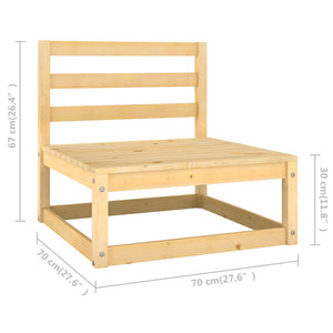 5-tlg. Garten-Lounge-Set mit Kissen Kiefer Massivholz