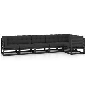 6-tlg. Garten-Lounge-Set mit Kissen Kiefer Massivholz