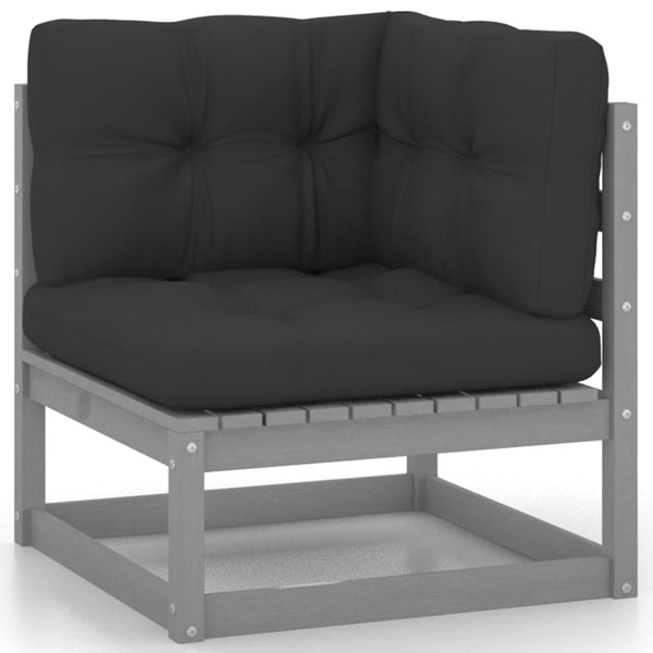 vidaXL Ensemble de salon de jardin 5 pcs avec coussins Bois de pin massif