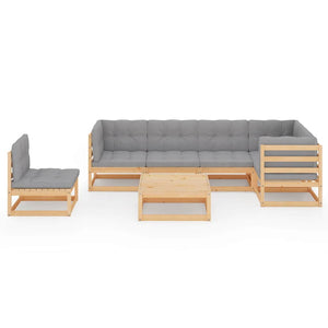 7-tlg. Garten-Lounge-Set mit Kissen Massivholz Kiefer