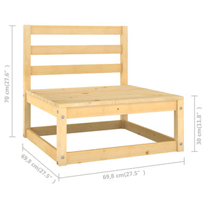 7-tlg. Garten-Lounge-Set mit Kissen Massivholz Kiefer