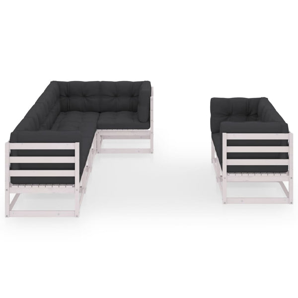 vidaXL Salon de jardin 7 pcs avec coussins en pin massif