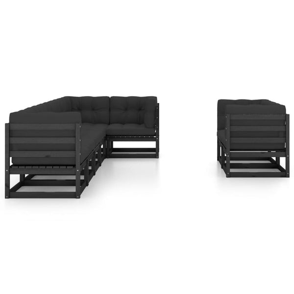 vidaXL Salon de jardin 8 pcs avec coussins, bois de pin massif